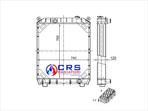 RT1014 - RADIATORE FIAT ALLIS FL 14 / AD 14 / FL 12 2° SERIE OEM 7977096 - 7977095
