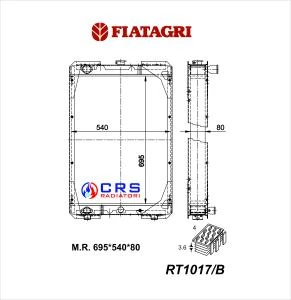 RT1017/B - RADIATORE FIAT AGRI 1880 - 130/90 DT - 180/90 DT OEM 5123208 - 5119698 - 5109293