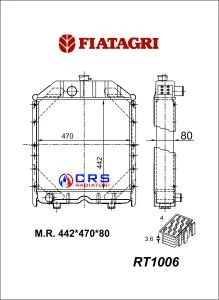 RT1006 - RADIATORE FIAT AGRI 640 60-90 OEM 4956666 - 4981428 - 5104821 - 5118305 - 5139027 - 515348