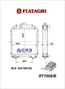 61008/B - RADIATORE FIAT AGRIFULL 80.66 DT - 88.93 DT OEM 5153483